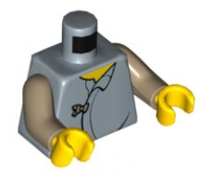 Torso Robe with 2 Dark Tan Clasps Pattern / Dark Tan Arms / Yellow Hands