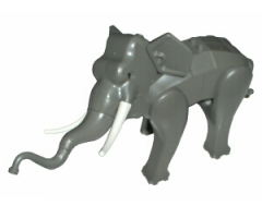 Elephant with White Tusks and Back Connector Slopes