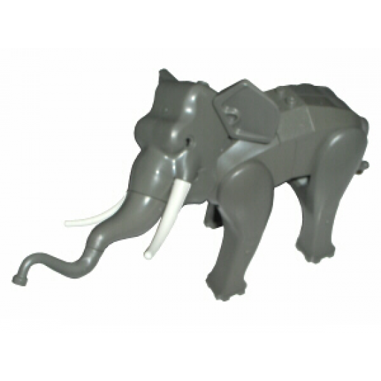 Elephant with White Tusks and Back Connector Slopes
