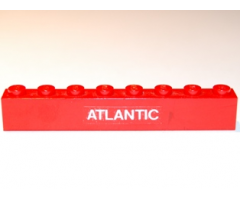 Brick 1 x 8 with White 'ATLANTIC' Pattern (Sticker) - Set 6542