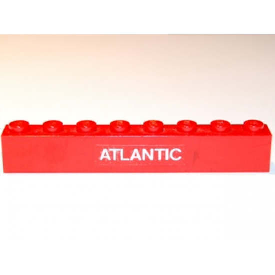 Brick 1 x 8 with White 'ATLANTIC' Pattern (Sticker) - Set 6542