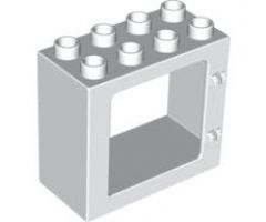 Duplo, Building Door / Window Frame 2 x 4 x 3 Flat Front Surface, Completely Open Back