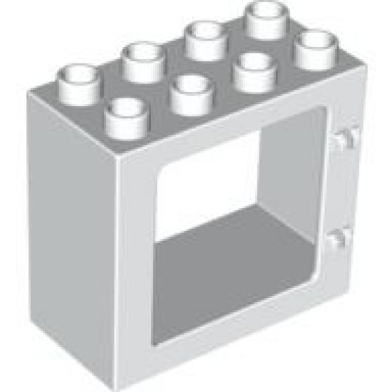 Duplo, Building Door / Window Frame 2 x 4 x 3 Flat Front Surface, Completely Open Back