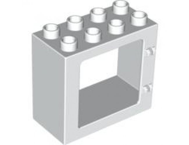 Duplo, Building Door / Window Frame 2 x 4 x 3 Flat Front Surface, Completely Open Back