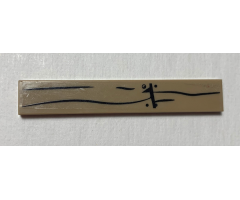 Tile 1 x 6 with Wood Grain and Nails Pattern (Sticker) - Set 70812