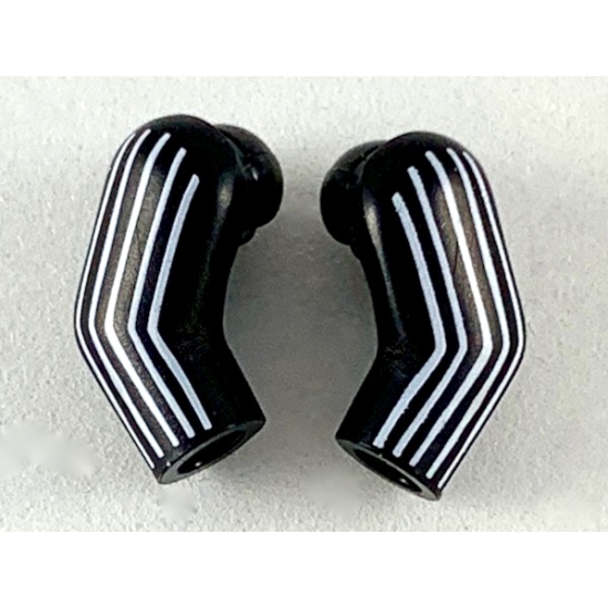 Arm, (Matching Left and Right) Pair with 6 White Stripes Pattern
