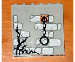 Brick 1 x 6 x 5 with Stone, Twig and Shackle Pattern (Sticker) - Set 1382