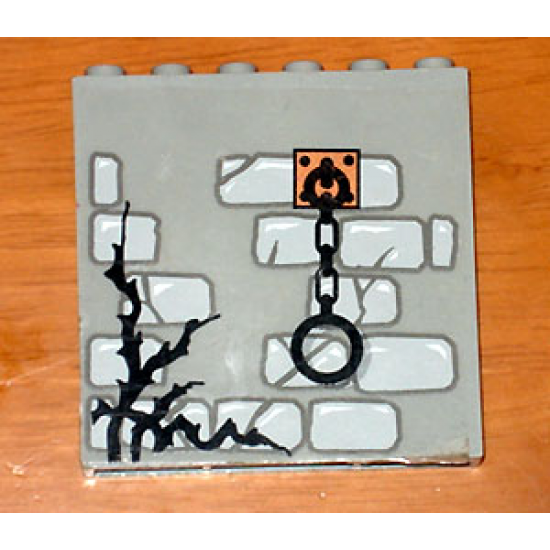 Brick 1 x 6 x 5 with Stone, Twig and Shackle Pattern (Sticker) - Set 1382
