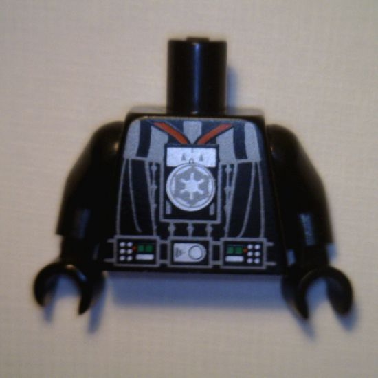 Torso SW Darth Vader Imperial Logo Medal Pattern / Black Arms / Black Hands