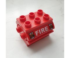 Duplo Container Water Container with White 'FIRE' Text and Fire Logo Pattern