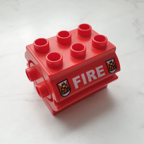 Duplo Container Water Container with White 'FIRE' Text and Fire Logo Pattern