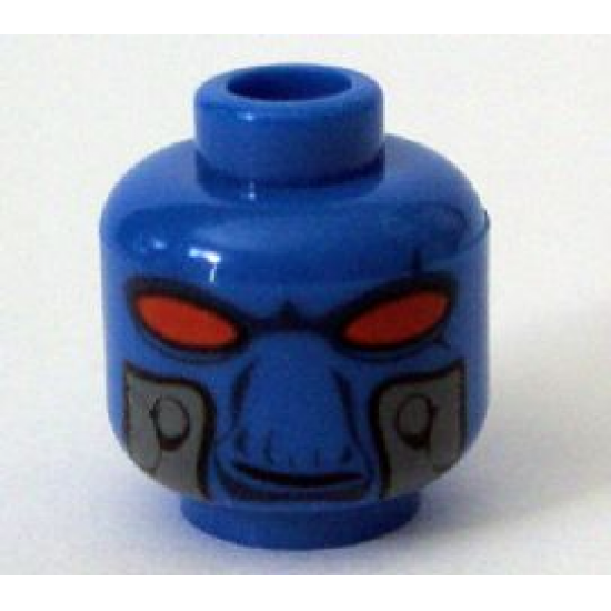Minifigure, Head Alien with Red Eyes and Breathing Apparatus Ports Pattern (SW Cad Bane) - Blocked Open Stud