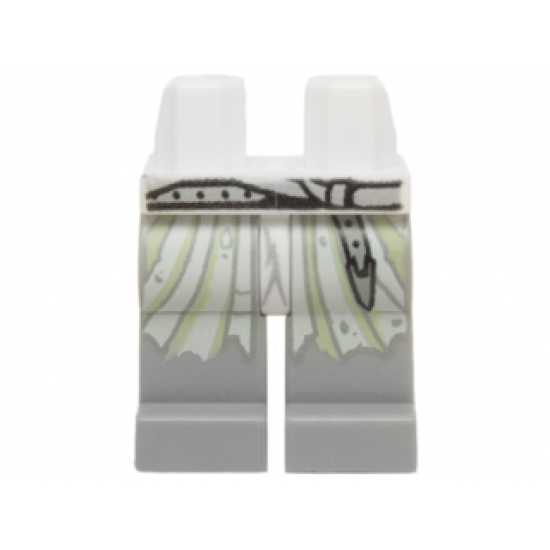 Hips and Light Bluish Gray Legs with Tattered White Robe and Light Bluish Gray Belt Pattern