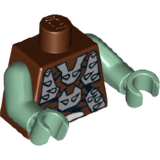 Torso Space Police 3 Spiked Armor Pattern / Sand Green Arms / Sand Green Hands