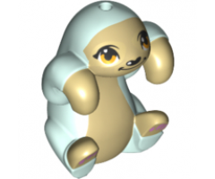 Sloth, Friends with Light Aqua Fur, Bright Light Orange Eyes and Bright Pink Paw Pads Pattern