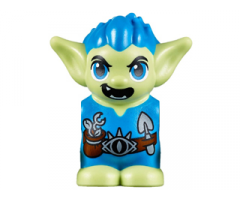 Body / Head Goblin with Pointed Ears, Dark Azure Spiked Hair and Tunic with Utility Belt with Goblin Eye Buckle, Trowel and Pouch Pattern
