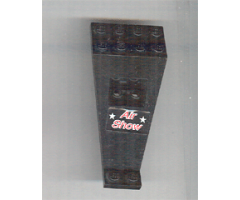 Wing Plate Bi-level 8 x 4 and 2 x 3 1/3 Down with Red Air Show and Two White Stars on Black Background Pattern (Sticker) - Set 6582