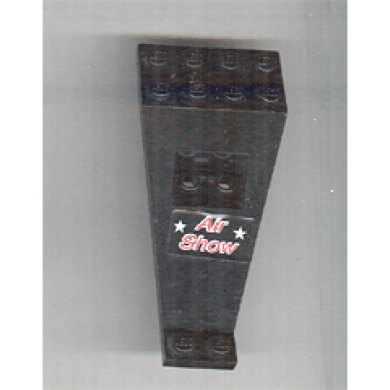 Wing Plate Bi-level 8 x 4 and 2 x 3 1/3 Down with Red Air Show and Two White Stars on Black Background Pattern (Sticker) - Set 6582