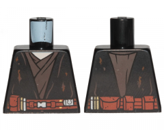 Torso SW Jedi Robe, Reddish Brown Belt, Tattered and Dirt Stains Pattern (Anakin)