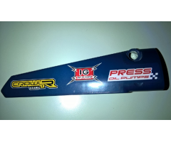 Technic, Panel Fairing # 6 Long Smooth, Side B with 'CRAWLR GEARS', 'IG NITION' and 'PRESS OIL PUMPS' Pattern (Sticker) - Set 41999