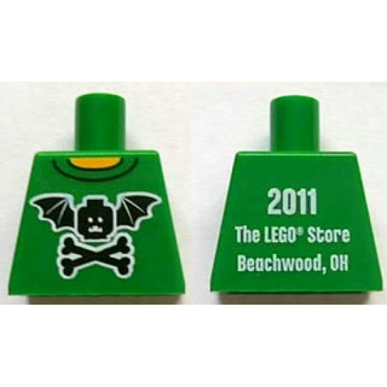 Torso Bat Wings and Crossbones Front, 2011 The LEGO Store Beachwood, OH Back Pattern