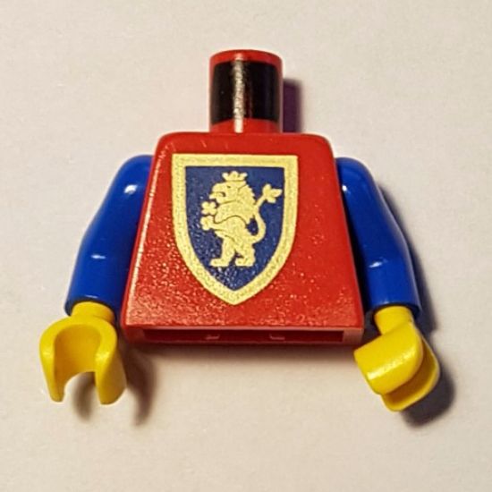 Torso Castle Crusaders Gold Lion Shield Pattern / Blue Arms / Yellow Hands