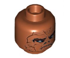 Minifigure, Head Alien with SW Weequay Skiff Guard Pattern - Hollow Stud