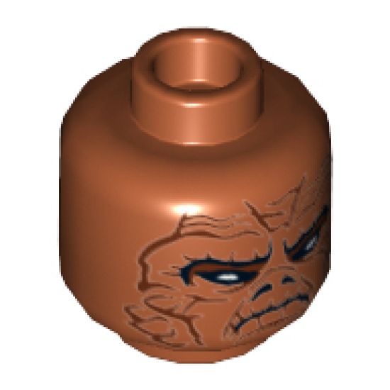 Minifigure, Head Alien with SW Weequay Skiff Guard Pattern - Hollow Stud