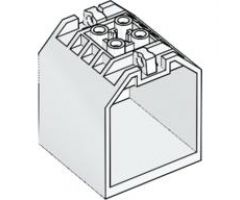 Container Box Open Ended 4 x 4 x 4 with 1 Locking Hinge Finger on Each End