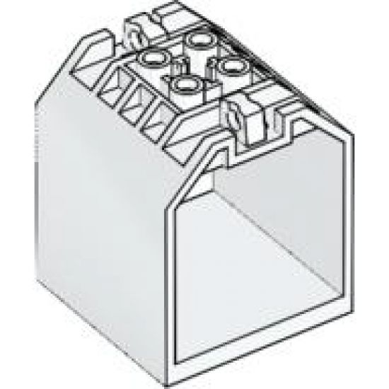Container Box Open Ended 4 x 4 x 4 with 1 Locking Hinge Finger on Each End