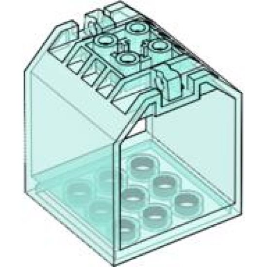 Container Box Open Ended 4 x 4 x 4 with 1 Locking Hinge Finger on Each End