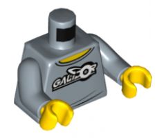 Torso Shirt with White 'GALIDOR' Logo and Swirl Emblem on Back Pattern / Sand Blue Arms / Yellow Hands