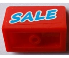 Panel 1 x 2 x 1 with Blue 'SALE' on Red Background Pattern (Sticker) - Set 71016