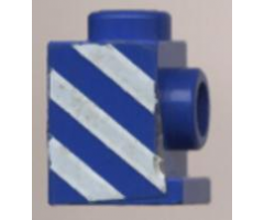 Brick, Modified 1 x 1 with Headlight with White Diagonal Stripes Pattern Right (Sticker) - Set 6653