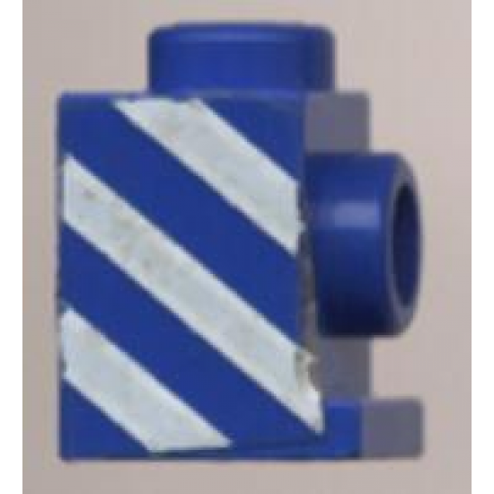 Brick, Modified 1 x 1 with Headlight with White Diagonal Stripes Pattern Right (Sticker) - Set 6653