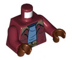 Torso Jacket with Dark Tan Collar, Bright Light Blue Shirt and Dark Tan Utility Belt Pattern / Dark Red Arms / Reddish Brown Hands