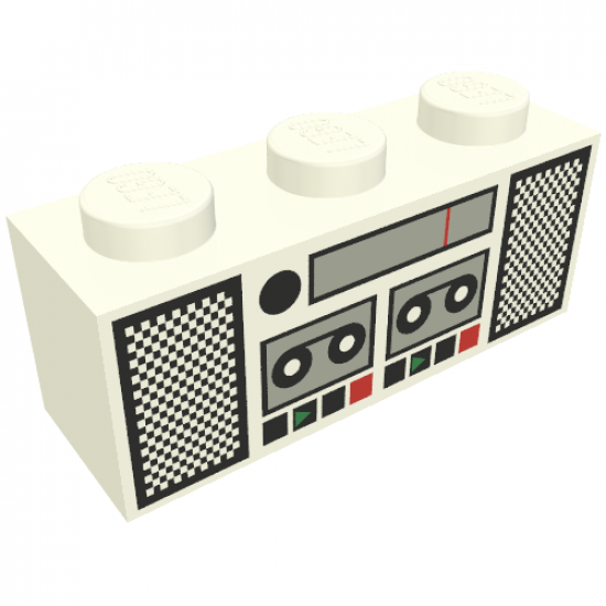 Brick 1 x 3 with Radio and Tape Player Pattern