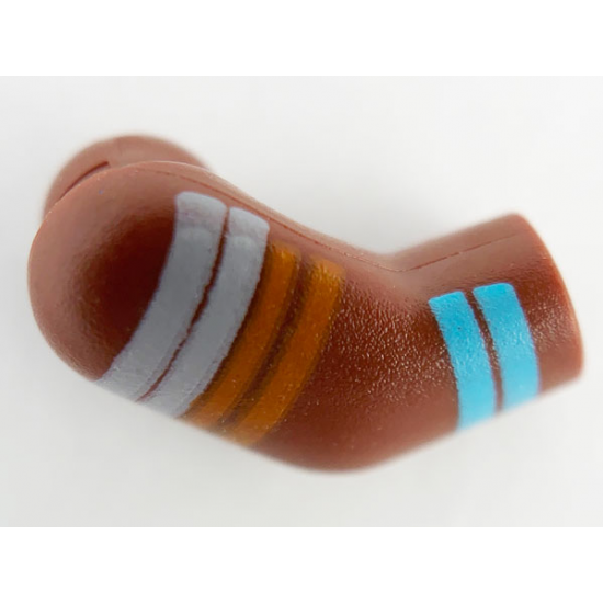 Arm, Right with Light Bluish Gray, Orange and Medium Azure Stripes Pattern
