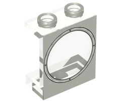 Panel 1 x 2 x 2 - Hollow Studs with Porthole on Light Gray Background Pattern