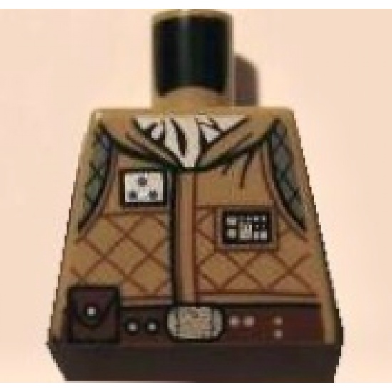 Torso SW Hoth Rebel Jacket with White Scarf and Reddish Brown Belt Pattern