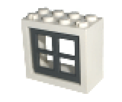Window 2 x 4 x 3 Frame with Dark Bluish Gray Window 2 x 4 x 3 Pane (4132 / 4133)