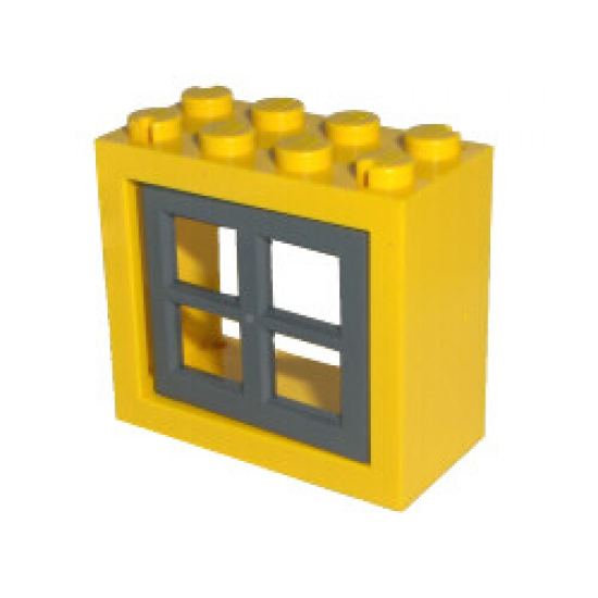 Window 2 x 4 x 3 Frame with Dark Bluish Gray Window 2 x 4 x 3 Pane (4132 / 4133)