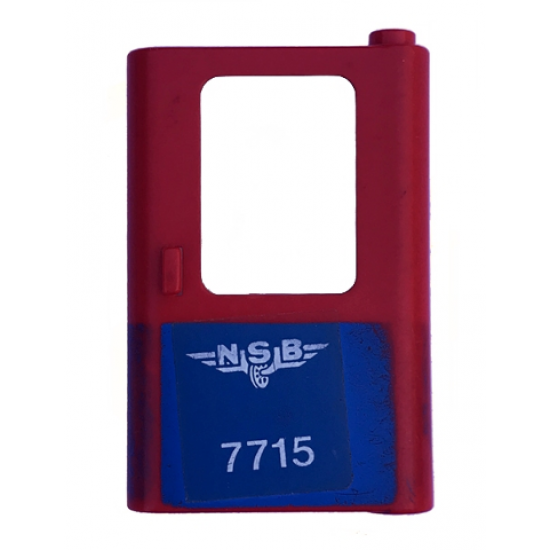 Door 1 x 4 x 5 Train Right with Blue Bottom Half and Norwegian 'NSB 7715' Pattern (Sticker) - Set 7715
