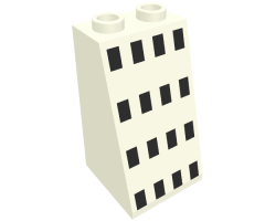 Slope 75 2 x 2 x 3 - Hollow Studs with 16 Black Rectangles (Ferry Windows) Pattern