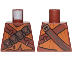 Torso SW Jawa with Dark Orange Tattered Shirt, Dark Brown Pouches and Straps Pattern