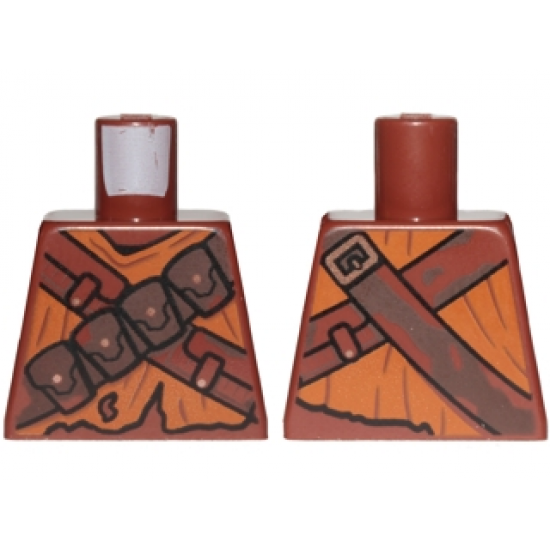 Torso SW Jawa with Dark Orange Tattered Shirt, Dark Brown Pouches and Straps Pattern