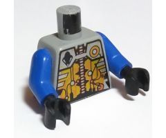 Torso Space UFO Silver and Gold Circuitry Pattern / Blue Arms / Black Hands