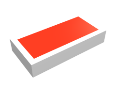 Tile 1 x 2 with Scala Red Rectangle Pattern - Set 4306