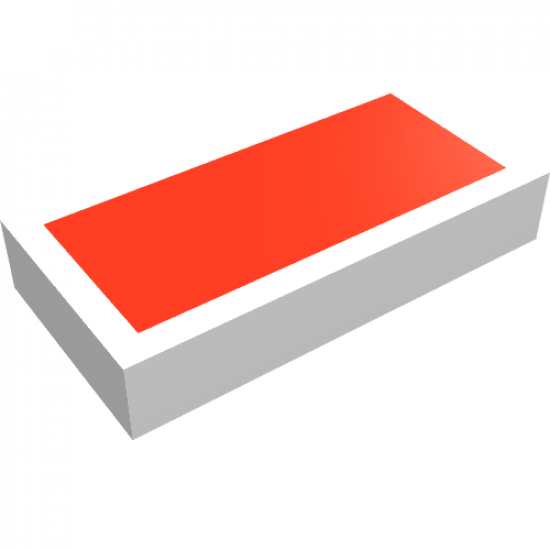 Tile 1 x 2 with Scala Red Rectangle Pattern - Set 4306