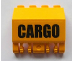 Panel 2 x 4 x 3 1/3 with Double Locking 2 Fingers Hinge with Black 'CARGO' Pattern (Sticker) - Set 4512